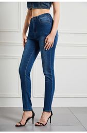 2024 Nuova marca donna in denim pantaloni a matita in cotone designer di cotone jeans pantaloni a vita alta donna jeans ad alta vita