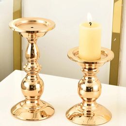 Candle Holders Fancy Nordic Iron Holder Creative Desktop Metal Golden Wedding Tables Vintage Velas Y Soportes Home Decor