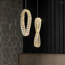 Chandeliers Small Crystal Modern For Dining Table Decor Golden Luxury Hanging Lamps Ceiling Home Lighting Fixture LED
