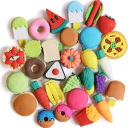 Eraser 30 Pcs Food Fruit Erasers Fun Puzzle Erasers Take Apart Erasers Pull Apart Erasers for Kids Gifts for Kids Pencil Erasers