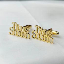 Custom Name Cufflinks Mens Buttons Wedding Gifts For Men Shirt Letter Cuff Accessories 240403