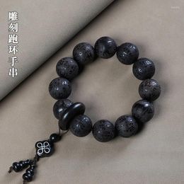 Strand Purple Light Sandalwood Carved Buddha Beads Cultural And Playful Men's Women's Pendants Gourd Accessories