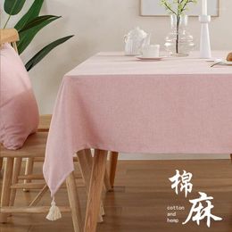 Table Cloth Tablecloth Fabric Cotton And Flax A Simple Coffee Desk Fringed In Uniform Small Fresh