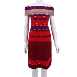 Casual Dresses Women's Multi Color Patchwork Rayon Bandage Dress Chic Ladies Day Night Club Party Vestidos