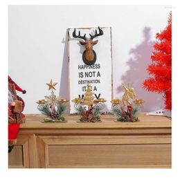 Candle Holders Christmas Iron Art Crafts Holder Home Decoration Santa Claus/Christmas Tree/Snowman Candlestick Year Gift