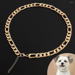 Dog Collars Chain Collar Gold Cat Dogs Metal Chains Cool Alloy Puppy Chihuahua Pug Party Necklace For Small Pet Accessories