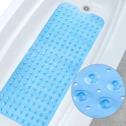 Bath Mats Bathtub And Shower Extra Long Non Slip Mat Tub With Suction Cups Drain Holes For Bathroom