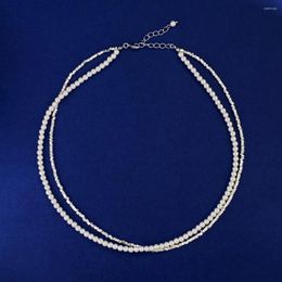Chains French Pearl Necklaces Double Stacking High Quality Brand Anniversary Gifts Women's Luxury Jewelry Wedding Party