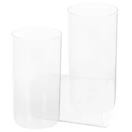 Candle Holders 3 Pcs Candles Windproof Glass Holder For Table Centerpiece Pillar Cover Cylinder Supply Tall Wedding