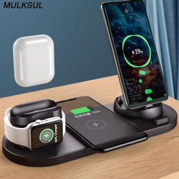 Chargers 2023 Wireless Charger for Iphone 14 13 12 Fast Charger for Iphone Fast Charging Pad Huawei Charging Dock Station 6 in 1