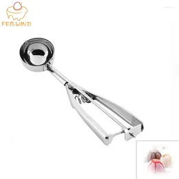 Baking Moulds Stainless Steel Ice Cream Scoop With Trigger Cookie Dough Large/Medium/Small Scooper For Ball Maker 088