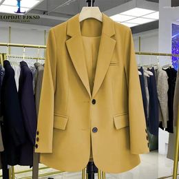 Women's Suits Single Breasted Blazers Jackets For Women Elegant Long Coat Korean Multicolor Clothing Female Tops Spring Autumn 2024