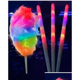 Led Gadget 2021 New 28175Cm Colorf Light Stick Flash Glow Cotton Candy Flashing Cone For Vocal Concerts Night Parties Drop Delivery E Dhuh6