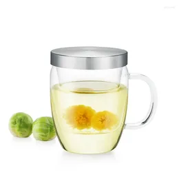 Cups Saucers Large Heat Resistant Tea Cup With Infuser & Stainless Steel Lid For Coffee 500ml