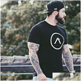 Men'S T-Shirts Mens Athletic T-Shirt Male Gym Fitness Casual Summer Cotton Crew Neck Short Sleeve Tee Drop Delivery Apparel Clothing T Dhi14