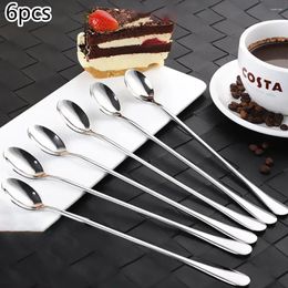 Coffee Scoops 6PCS Stainless Steel Ice Tea Scoop Dessert Spoon Food Grade Cream Candy Milkshake Kitchen Tools