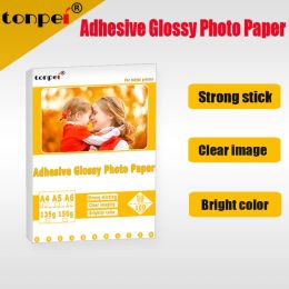 Paper A4 50sheets A5 A6 100sheets 135g 150g high Glossy Self Adhesive Inkjet Printing with back glue sticker photo paper