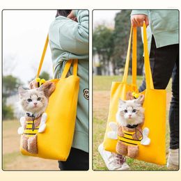 Cat Carriers Pet Canvas Bag Crossbody Travel Small Dog Can Outcrop Shoulder Cute Accessories