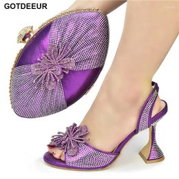 Dress Shoes Matching And Bag Set In Heels African Bags With Rhinestone Italian Pumps Shoe