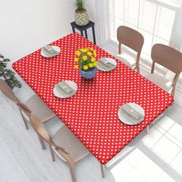 Table Cloth Classic Red And White Polka Dot Tablecloth Rectangular Waterproof Cover For Kitchen 4FT