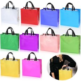 Storage Bags 10 Reusable Gift In Different Colors Gloss Bridesmaid Non-woven Bag Waterproof Laser Shopping Party Good Stuff