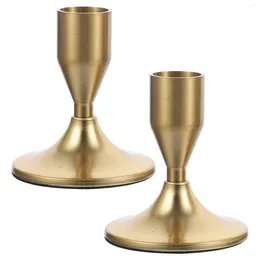 Candle Holders 2 Pcs Decorate Gold Decorations Metal Candlestick Holder Iron Creative Candleholder