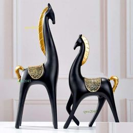 Arts And Crafts European Style Rising Stars Attract Wealth Horse Resin Living Room Tv Cabinets Wine Decorations Ornaments Business Gif Dhkow