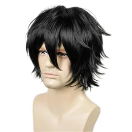 Party Supplies Black Wig Short Fashion Spiky Layered Anime Cosplay Halloween Christmas Carnival Dress Up Pretend Play