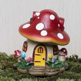 Garden Decorations Mushroom House Mini Resin Outdoor Decoration Fairy Tale Flower Potting Craft Home Gardening