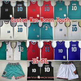 Custom XS-6XL Classic Retro 1996-97 Basketball 3 Shareef Abdur-Rahim Jersey Throwback 1998-99 Vintage 10 Mike Bibby Jersey 12 Ja Morant Breathable Sports Shirts