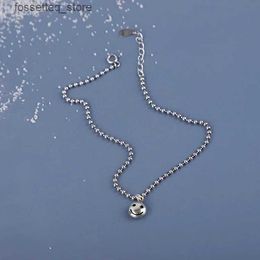 Anklets Real 925 Sterling Silver Facial Expression Pendant Ankle Statement Designer Women Anklet L46