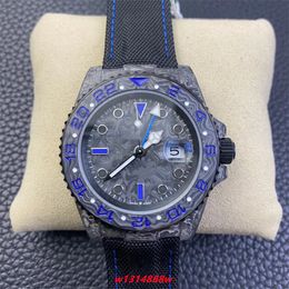 2024 Diw Custom edition Mens Watch Carbon fiber case size 40mmX12.4mm artificial fiber braided with CAL.3186 movement sapphire crystal mirror watch