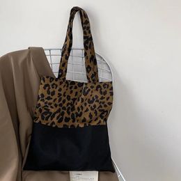 Evening Bags Art Design Leopard Shoulder Bag For Women Canvas Ladies Handbags And Purses Patchwork Shopper Girls Tote Bolso