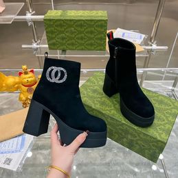 Jacquard Boot Women Inclocking G Designer Shoes 9cm роскошная платформа Ankle Boot Chunky Block High Hell