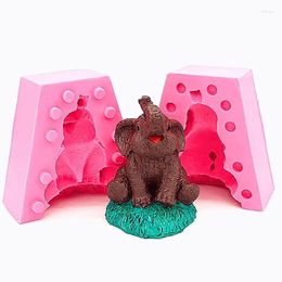 Baking Moulds 2024 3D Elephant Candle Molds For Making Silicone Mold Cake Sculpture Ice Handmade Plaster Animal Mould