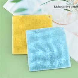 Storage Bags Scouring Pad Not Easy To Stain Washing Sponge Tool Table Mat Scrubbing Household Silicone Cleaning Brushes