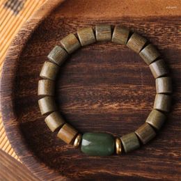 Strand Green Sandalwood Bucket Beads DIYgreen Branches And Leaves Bracelet Men's Women's Prayer Cultural Decorative Items