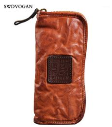 Wallets Genuine Leather Wallet Men Clutch Bag Vintage Cowhide Ruched Purse Zipper Male Long Letter Carteira15825758