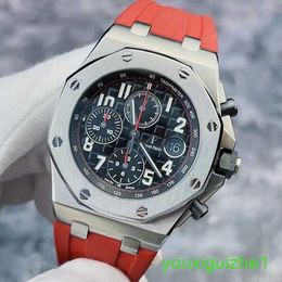 AP Brand Wristwatch Royal Oak Offshore Series 26470ST Classic First Generation Vampire Black Plate Red Needle 42mm Automatic Mechanical Mens Watch