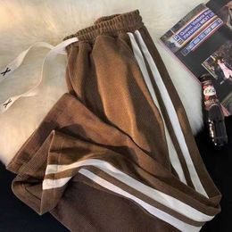 Corduroy Pants for Mens Autumn 2023 Trendy Versatile Loose Side Striped Contrasting Casual Straight Leg