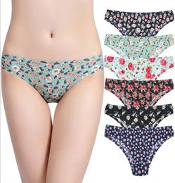 5 Pieces Packing Women Intimates Seamless Panties Sexy Thongs Cotton Briefs Underwear Super Thin Ice Silk Pants1183520