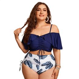 Women Push Up Bikinis Set Swimwear Plus Size High Waist Swimsuit Larges Big Plussize Swimming Suits Bathing Beachwear 240322