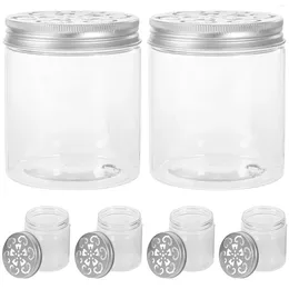 Storage Bottles 6pcs Kitchen Jar Empty Container Useful Round Clear Small Holder