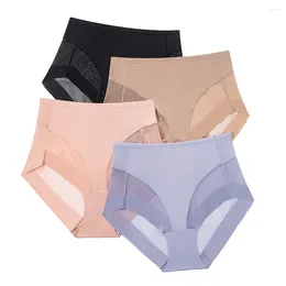 Women's Panties Women Underwear Ice Silk Seamless Briefs BuLifting Shapewear Sexy High Waist Solid Intimates Breathable Knickers