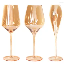 Wine Glasses 4 Styles 200-650ml Amber Goblet Crystal Glass Red Champagne Cup Noble Elegant Drinkware