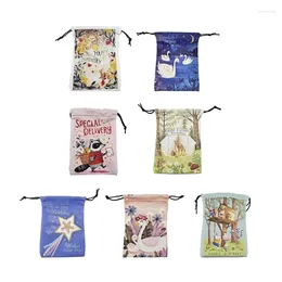 Storage Bags Birthday Gift Easter Goodies Treat Favor Presents Delicate Cartoon Cute Print Drawstring Bag Candy Biscuits