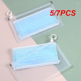 Storage Bags 5/7PCS Portable Mask Box Waterproof Zipper Bag Transparent Reusable Clean Health For Home Bedroom