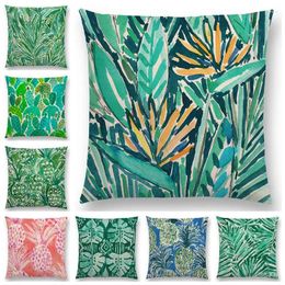 Pillow Est Watercolor Tropical Jungle Greenery Leaf Cactus Pineapple Cover 25 Design Available Pillowcase