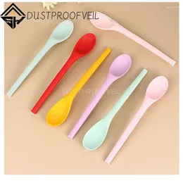 Spoons Comfortable Long-handled Spoon Extra Long Handle Silicone Durable Multi-function Coffee Kitchen Bar Safety Material
