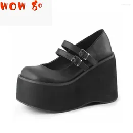 Walking Shoes Brand Lolita Cute Mary Janes Pumps Platform Wedges Women Large Size 43 Sweet Gothic Punk Woman